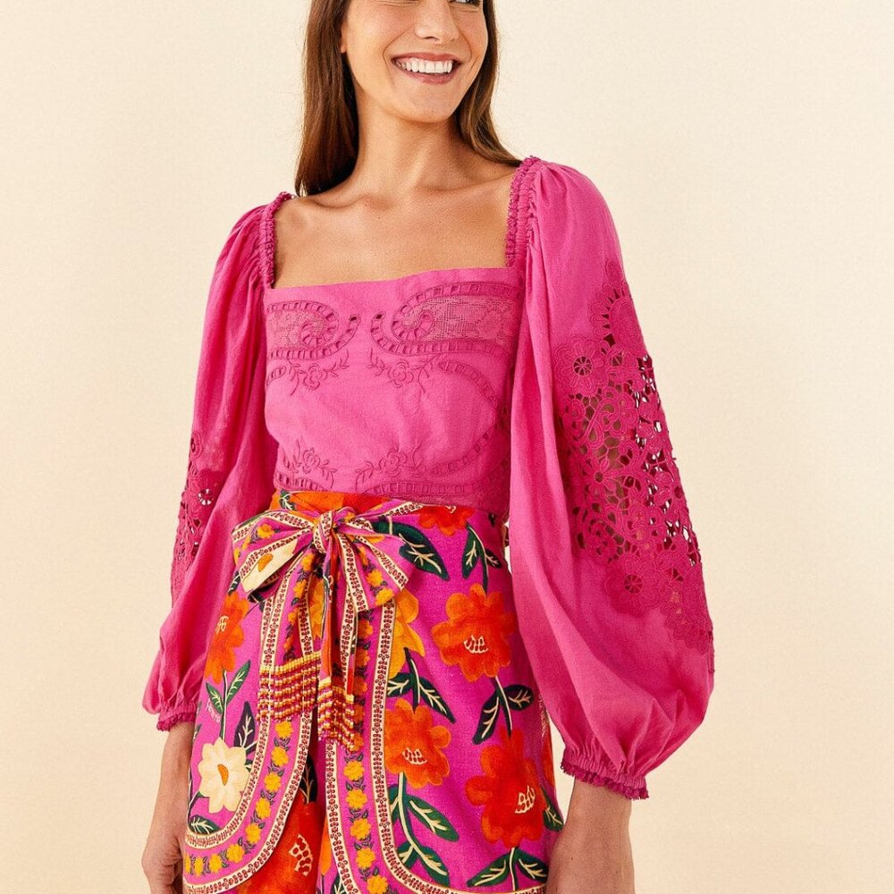 Pink Lace Blouse